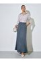 Grey A-Line Maxi Skirt with Side Pocket - 5