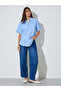 Blue Zip-Up Oversized Shirt - 2