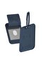 Promate Hushtag Hushtag Anti-loss Smart Luggage Tag With Apple Find My, Rfid Blocking, Wireless Charging, Leather Travel Tag With 6-month Battery, Bluetooth 5.2, Adjustable Strap - BLUE