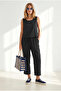 Women's Smoked Top Blouse with Bottom Pockets Pants Soft Textured Set Tkm-19000411 - 2