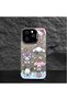 iPhone 17 Compatible Silicone Edge Hard Back Case Couple Phone Case with Cartoon Pattern - 5