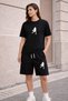 Unisex Oversize Shorts Set Crew Neck Short Sleeve T-Shirt Shorts 2-Piece Sports Combination Casual Summer Basketball Printed - 2