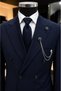 Men's Double-Breasted Slimfit Suit Men's Sport Double-Breasted Suit - 2
