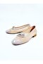 Women's Genuine Leather Ballerinas Beige - 4