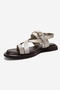Fabiana Cream Genuine Leather Buckle Women's Flip-Flop Sandals - 6