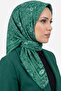 وشاح نسائي أخضر وأبيض أصلي منقوش بنمط الشال