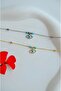 Nazar Eye Detailed Zircon Stone Anklet with Thin Chain Adjustable - 6