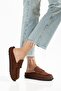 Irene Women's Brown Suede Poly Sole Detailed Slippers - 4
