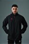 Line Raincoat Black-Red