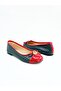 Women's Genuine Leather Ballerinas Navy Blue - 3