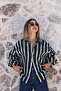 Emerald Standard Size Striped Oversize Shirt - 2