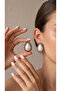 White Drop Pearl Earrings with Antique Detail - 2