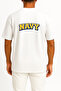 Oversize Navy Unisex T-Shirt with Pocket and Back Print - 2
