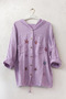 Lilac Hooded Long Sleeve Buttoned Mesh Pocket Sequined Star Appliqué Cotton Woven Jacket 72 60 - 2