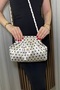 Women's Cream Satin, Black Polka Dot Clutch Bag - Long Strap Hand and Shoulder Bag - 3