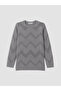 Lcw Grace Gray Crew Neck Patterned Women's Knitwear Sweater - 5