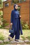 Women's Combed Cotton Hijab 3-Piece Set Long Cardigan Tunic Pants - 2