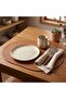 2 Pieces Leather Placemat-Mesh Patterned Full Oval Placemat - 2