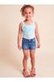 Girl's Combed Cotton Bodysuit with Snap Buttons at the Bottom, Heart Detail on the Front, Woven Green - 3