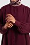 Shoulder Gathered Ribbed Detailed Shirt in Plum - 4