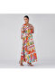 Purple Pink Marble Print Smocked Maxi Dress - 4