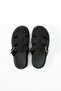 Bersh Closed Front Suede Fusfed Sole Gold Detailed Buckle Bodrum Flat Slippers - 3