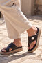 Eva Auralight Women's Black Flip-Flops with Thick Soles - Straw Pattern with Stone and Pearl Detail Ultr - 3