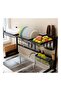 Stainless Steel Dish Drying Rack Black 85x32x52cm - 2
