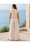 Women's Button Detailed Pocketed Wide Leg Summer Cotton Trousers - 2