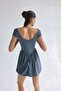 Dual-fabric draped-panel dress - 3
