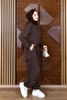 Women's Modal Fabric Comfortable Fit Elastic Waist Double Hijab Shalwar Set 3208 Brown - Special Series - 4