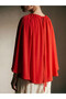Original Boat Neck Gathered Cape Blouse - 5