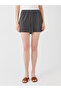 Two Mt Shop Quality Lcw Vision Khaki Women's Comfortable Fit Flat Shorts with Elastic Waist - 3