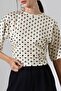 Women's Micro Digital Polka Dot Blouse - 5