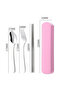 - Stainless steel lunch box with mini food jar and cutlery set combo. - 4