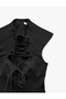 Slim Fit Sleeveless Window Detail Sweetheart Neck Lace-Up Satin Corset Bustier - 3