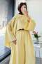 Premium Shawl Collar Shalwar Cut Linen Trouser Set - Yellow - 4