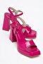 Women's Angular Platform High Thick Heeled Wedding Dress Shoes - 4