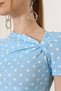 Women's Micro Digital Gathered Detailed Asymmetrical Collar Blouse - 3