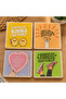 Set of 4 Natural Travertine Stone Coasters – Square Coasters with Funny Writing |   Uv Printed Decorative Coaster - 3