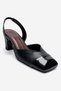 Maruelle Black Leather Patent Leather Detailed Women's Heeled Shoes - 3