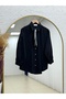 Nurten Biyeli Scarf Shirt-Zn2085 Black