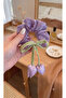 Tulip Detailed Sparkling Organza Elastic Bagel Buckle