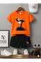 Summer Children's T-Shirt Shorts Unisex (Kicking Panda Printed)