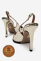 Genuine Leather Gold Mirror Pointed Toe Stiletto High Heeled Shoes Vardola - 3