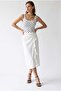 2165 Women's Polka Dot Patterned U-Neck Strappy Athlete Blouse White - 5