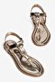 Women's Flip-Flop Sandals with Ankle Buckle, Summer Style, Shell Detail, Gold Marisse - 3