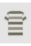 Vizyon New Season Green Polo Collar Color Blocked Pique Men's T-Shirt - 5