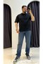 Boxy Oversize T-Shirt with Shoulder Piece Detail - 4