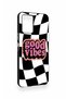 Vivo Y21 Compatible Black Good Vibes Patterned Silicone Case - 3